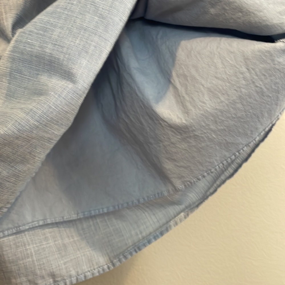 Madewell Chambray Ruffle Mini Dress - Picture 8 of 8